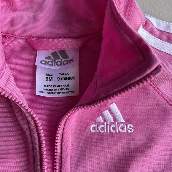 Like New Adidas Pink zip up jacket 9 months - Picture 2 of 7
